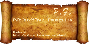 Pöstényi Fausztina névjegykártya